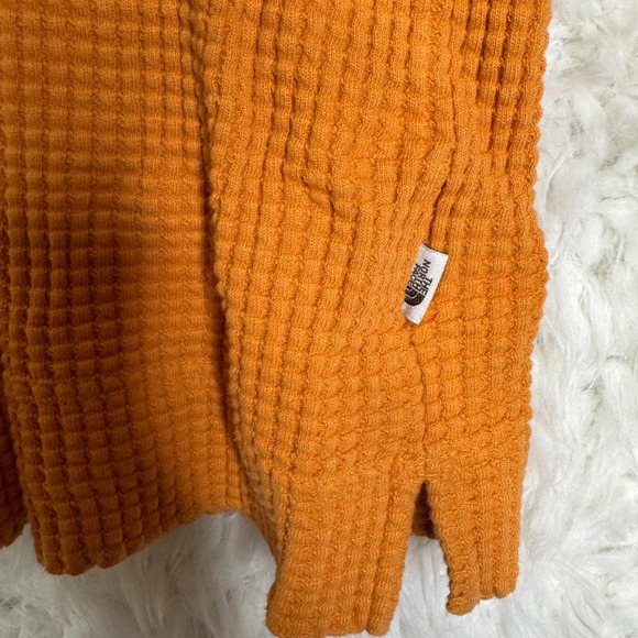 The North Face Womens Orange Waffle Knit Long Sleeve Thermal Top‎ Size S Outdoor - Picture 5 of 8